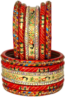 Anshi Creations Lac Bangle Set(Pack of 10)