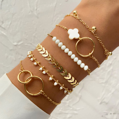 Jewels Galaxy Alloy Gold-plated Bracelet Set(Pack of 6)