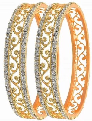 AFJ GOLD Copper Gold-plated Bangle Set(Pack of 2)