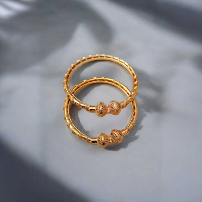 Sajmahal cosmetics Copper Gold-plated Bangle(Pack of 2)