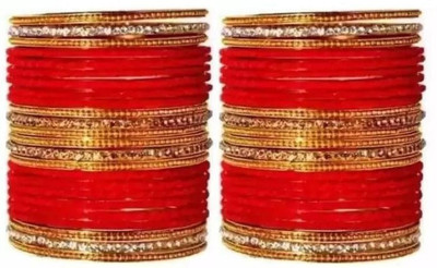 RADHA MOHAN EMPIRE Fabric, Glass Bangle Set(Pack of 48)