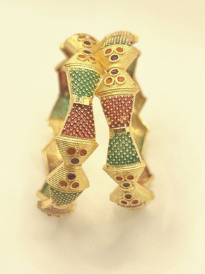 Bajrang Brass, Copper Gold-plated Bangle Set(Pack of 2)