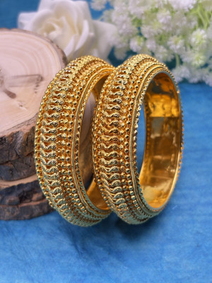Kawai Brass Gold-plated Bangle Set(Pack of 2)