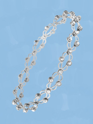 RKB SALES Alloy Cubic Zirconia Silver Bracelet