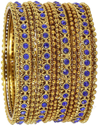 ZULKA Metal Zircon Bangle Set(Pack of 12)
