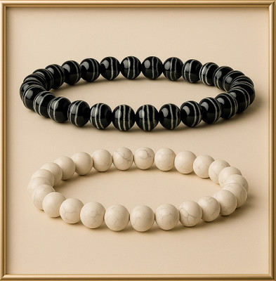 SPYRONIX REAL TREASURE Howlite Agate, Crystal Bracelet(Pack of 2)