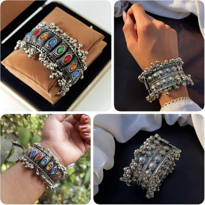 Samridhi DC Alloy Silver Kada(Pack of 2)