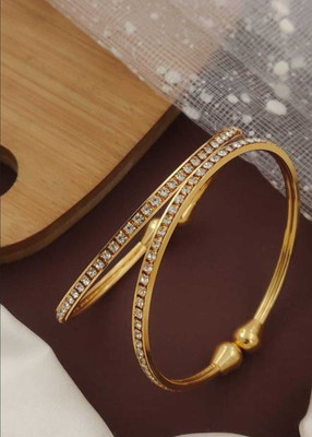 Diyaana Alloy Cubic Zirconia Bangle Set(Pack of 2)
