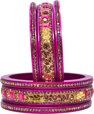 Naziya Lahti Bhandar Lac Bangle Set(Pack of 6)