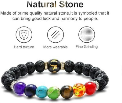 SUKHAD Stone, 7 Chakra Agate Charm Bracelet
