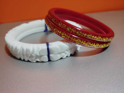 star variety mart Shell Bangle Set(Pack of 4)