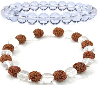 HouseOfCommon Stone, Crystal, Rudraksha Bracelet(Pack of 2)