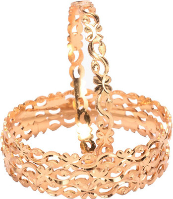 Manikya Copper Gold-plated Bangle Set(Pack of 4)