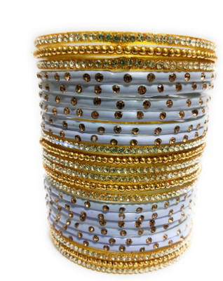 KB Corner Glass Zircon Bangle Set(Pack of 10)