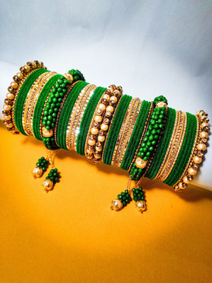 Amika Metal Beads, Zircon Bangle Set(Pack of 50)