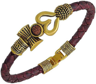 SHRI ASTHA VINAYAK Leather Gold-plated Bracelet