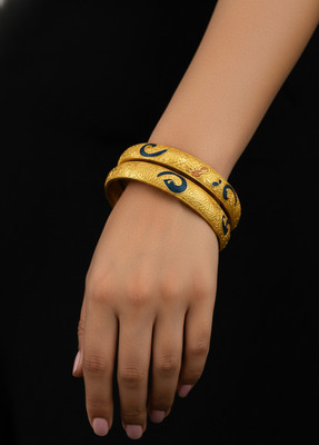 gupta jewellry Brass Ruby Gold-plated Bangle Set(Pack of 4)