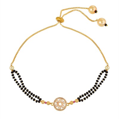 Admier Brass Cubic Zirconia Gold-plated Bracelet