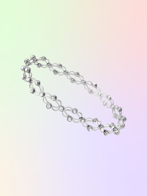 RKB SALES Alloy Cubic Zirconia Silver Bracelet