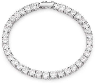 suvarn palace Stainless Steel Zircon Sterling Silver Bracelet