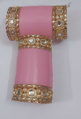 UBS Alloy Beads, Cubic Zirconia, Zircon Gold-plated Chudas(Pack of 60)