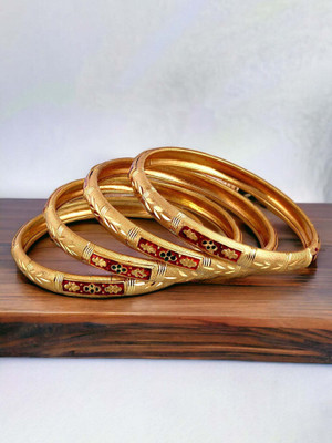 Prasansha Enterprises Brass Gold-plated Bangle Set(Pack of 4)