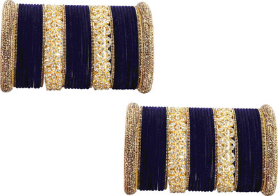 LAVAZZA Metal Zircon Bangle Set(Pack of 10)