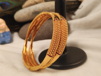 Prasansha Enterprises Brass Gold-plated Bangle(Pack of 2)
