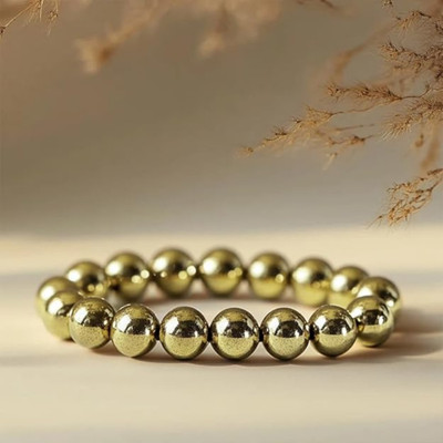 BHAGYA G Stone, Crystal, Golden Pyrite Beads Bracelet