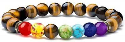 VIBESLE Stone, Tiger's Eye, 7 Chakra Crystal Bracelet