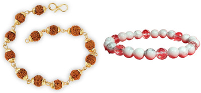 HouseOfCommon Stone, Crystal, Rudraksha Bracelet Set(Pack of 2)