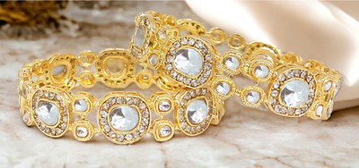 Chrishan Alloy Gold-plated Bangle Set(Pack of 2)