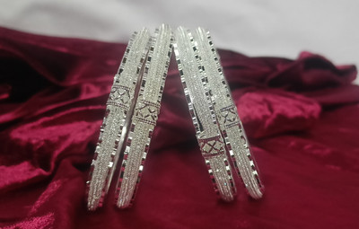 khanak Alloy Silver Bangle Set(Pack of 4)