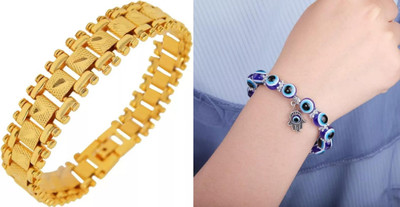 P R Production Brass Charm Bracelet(Pack of 2)