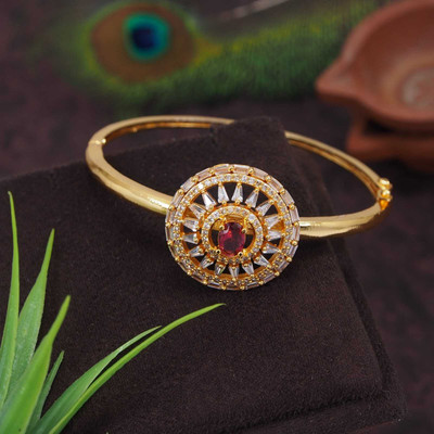 Atulya Brass Ruby Gold-plated Bracelet