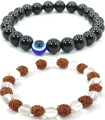 IKONKARR Stone, Crystal, Rudraksha Bracelet(Pack of 2)