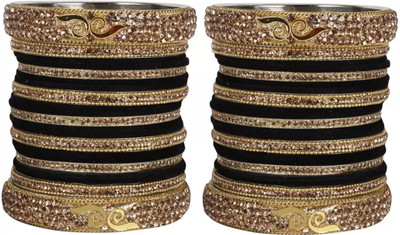 Terraband Alloy Crystal Bangle Set(Pack of 10)