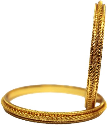 S L GOLD Copper Gold-plated Bangle Set(Pack of 2)