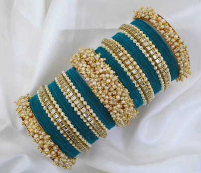 Ha Meem Metal Gold-plated Bangle Set(Pack of 10)