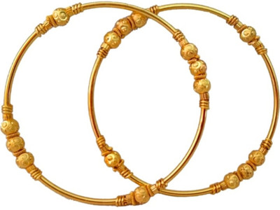 DIMIKI Copper Gold-plated Bangle Set(Pack of 2)