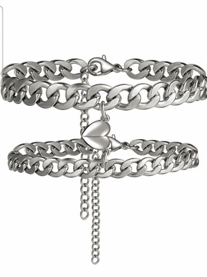 P. R. PRINTS Alloy Silver Coated Bracelet Set