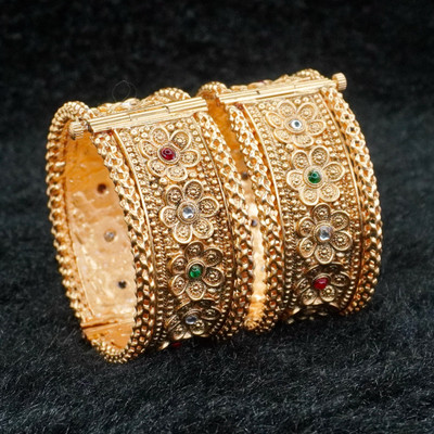 Vamika Jewels Alloy Gold-plated Bangle(Pack of 2)