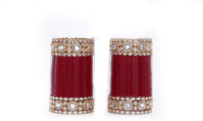 UBS Alloy Beads, Cubic Zirconia, Zircon Gold-plated Chudas(Pack of 60)