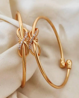 LaChoiceIt Brass Diamond Gold-plated Bangle