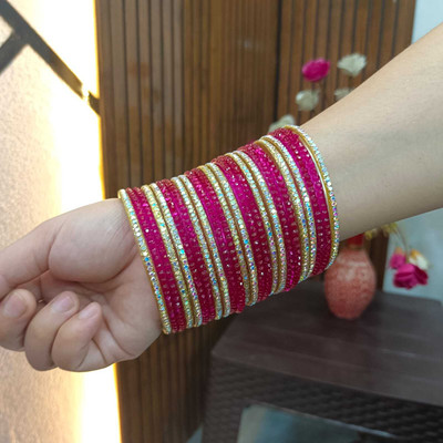 Kaab Glass Bangle Set(Pack of 24)