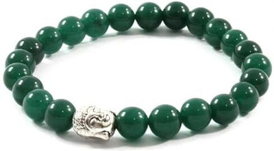 GemVastu Stone, Green Jade Beads, Crystal Charm Bracelet