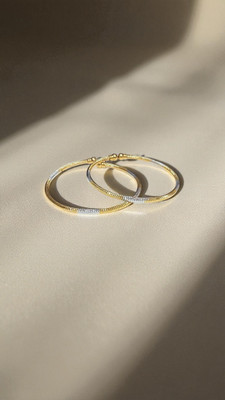 Zeeshan impex Stainless Steel Gold-plated Kada(Pack of 2)