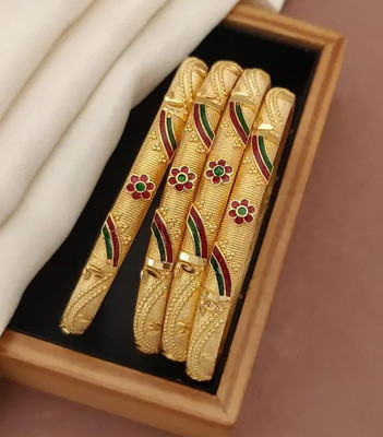 vani enterprise Brass Gold-plated Bangle(Pack of 4)