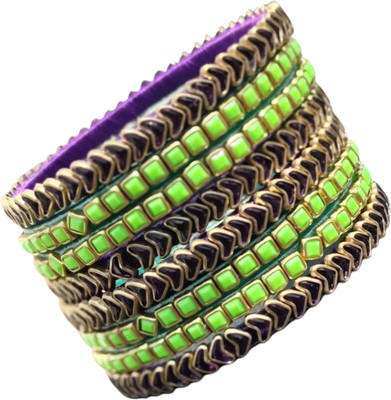 Handcrafted Plastic Beads Bangle Set(Pack of 8)