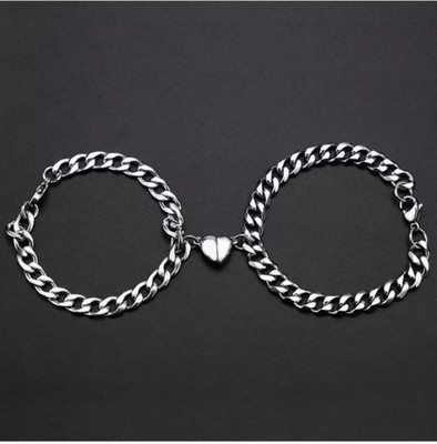 JS Enterprises Alloy Silver Bracelet Set(Pack of 2)